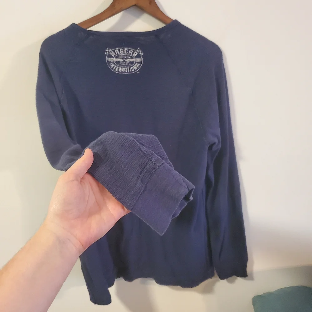 Lucky brand Nascar International long sleeve thermal tee size XL blue red - Picture 13 of 13